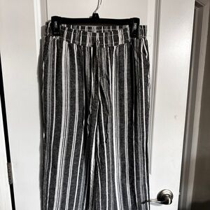 Briggs Women’s Striped Wide-Leg Pants – Size M – New Without Tags
